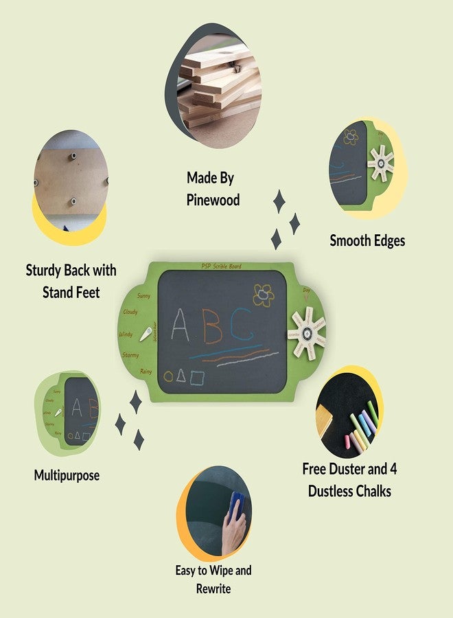 The Funny Mind Multipurpose Wooden PSP Scribble Chalk Board with Chalk and Duster | Black Slate for Kids, Decoration, Kitchen, Writing, Drawing, and Play | Mini Black Board | Writing Slate - Image 2